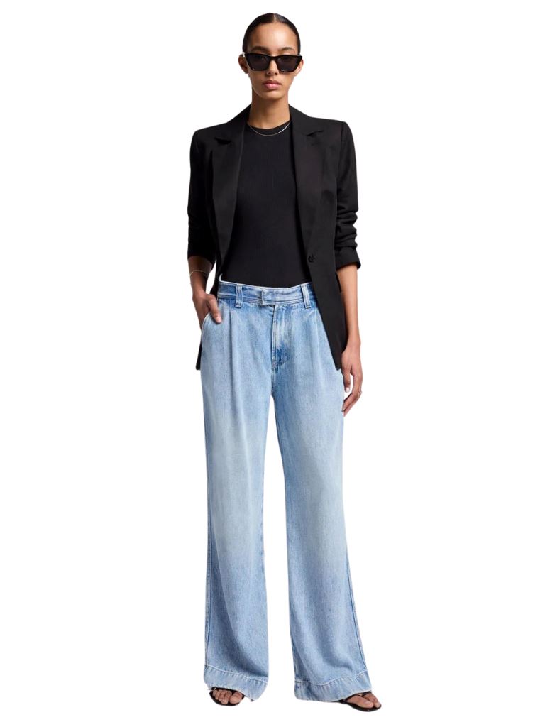 7 For All Mankind Pleated Trouser Jean- Abyss Light Blue