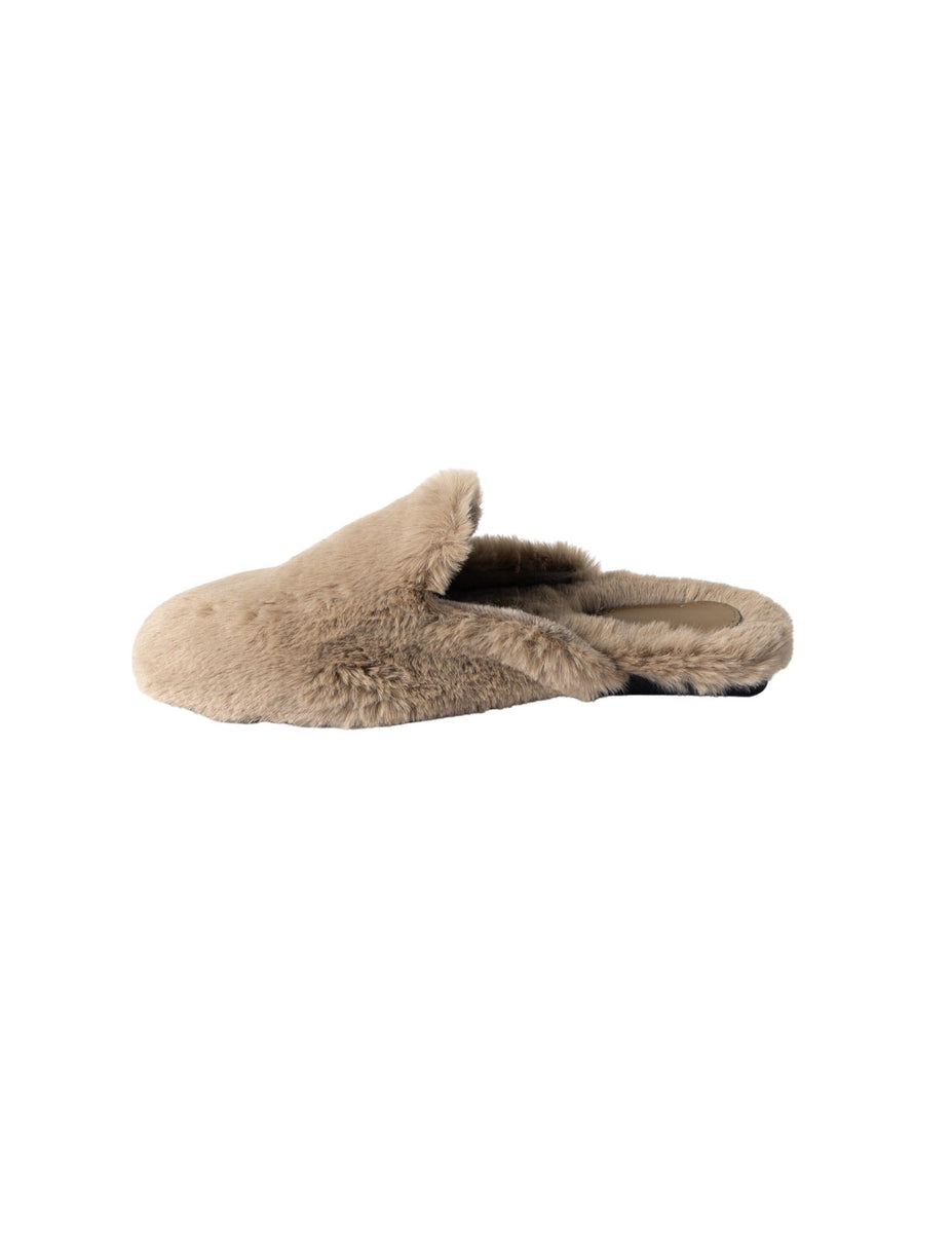 Lyla + Luxe Faux Fur Mule - Camel – Styleartist