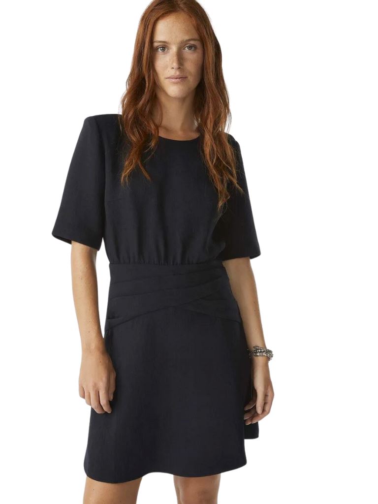 Ba&sh Oleane Short Dress- Navy Blue - Styleartist