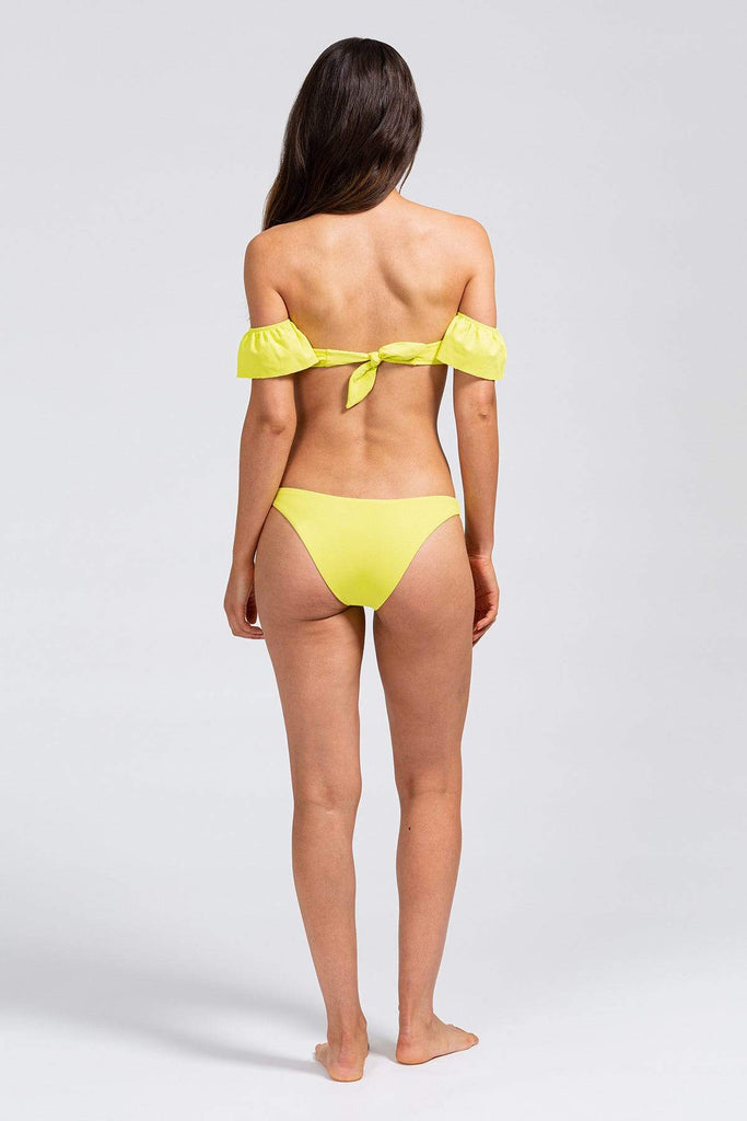 Eberjey Pique Lola Flutter Bikini Top- Lime - Styleartist