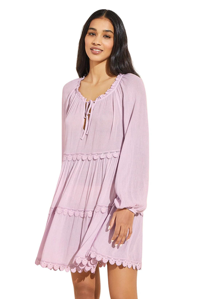 Eberjey Sofia Breezy Weave Cover Up- Lilac - Styleartist