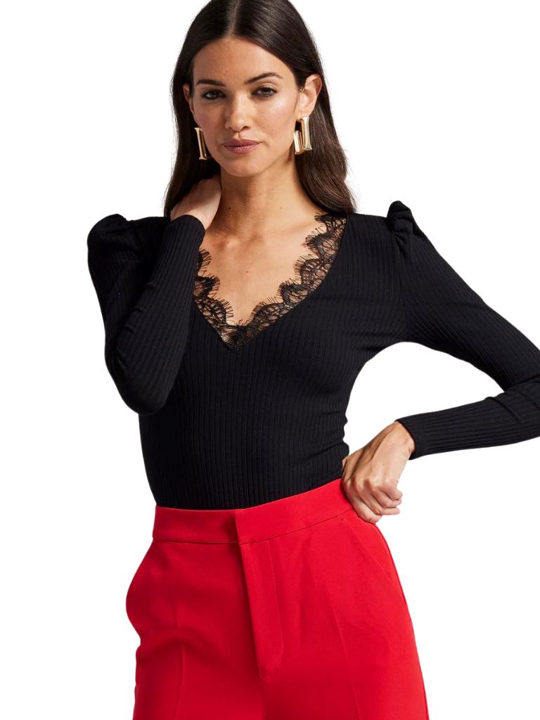Generation Love Gretchen Lace Combo Top- Black - Styleartist