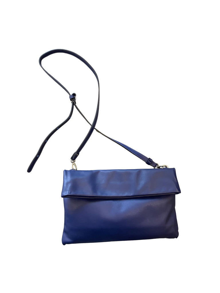Gianni Chiarini Medium Leather Clutch/Crossbody/Shoulder Bag - Blue - Styleartist