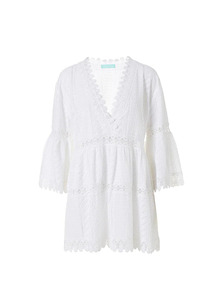 Melissa Odabash Victoria Classic Kaftan Cover Up- White - Styleartist