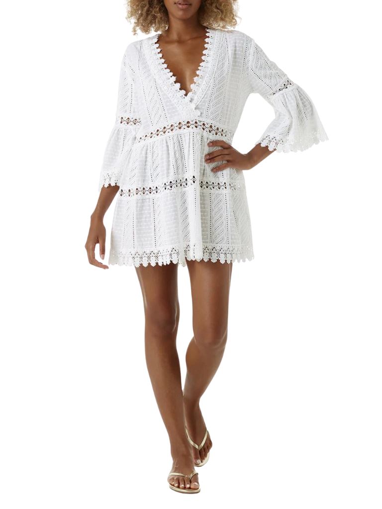 Melissa Odabash Victoria Classic Kaftan Cover Up- White - Styleartist