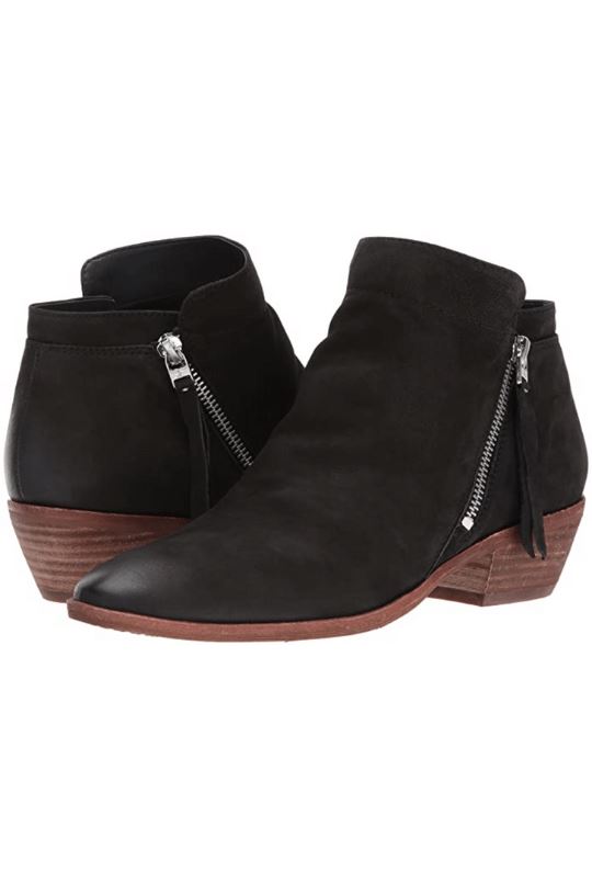 Sam Edelman Packer Bootie With Zipper - Black Nubuck Leather â Styleartist