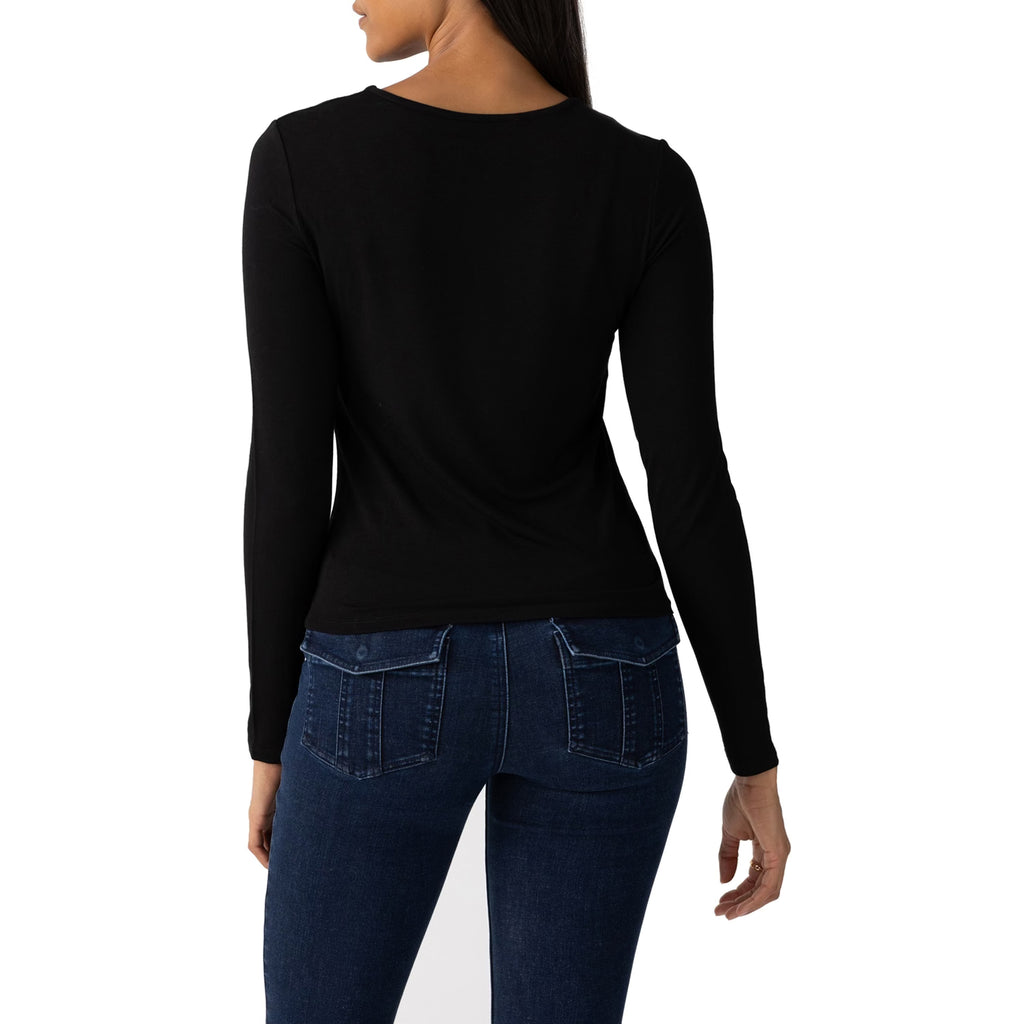 Sanctuary Asymmetrical Neck Top - Black - Styleartist