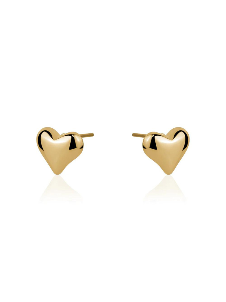 Bold Heart Earrings- Gold - Styleartist