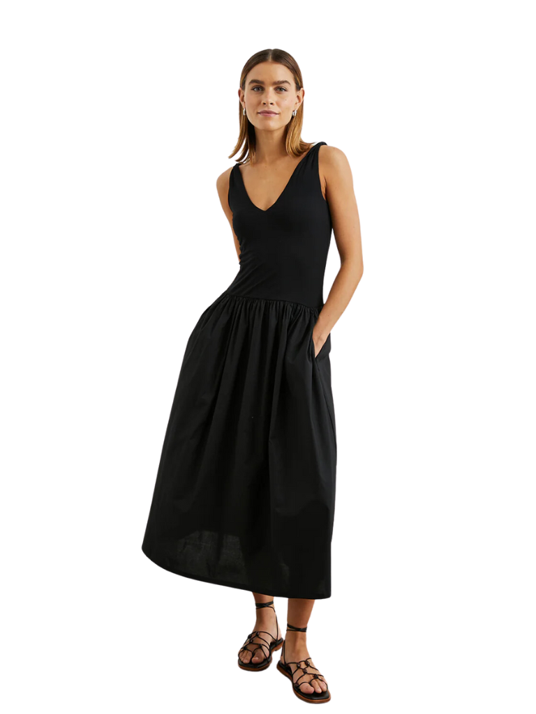 Rails Franca Midi Dress- Black - Styleartist
