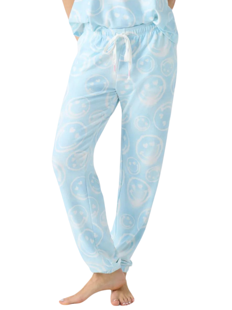 P.J. Salvage Happy Days Jogger- Blue and White - Styleartist