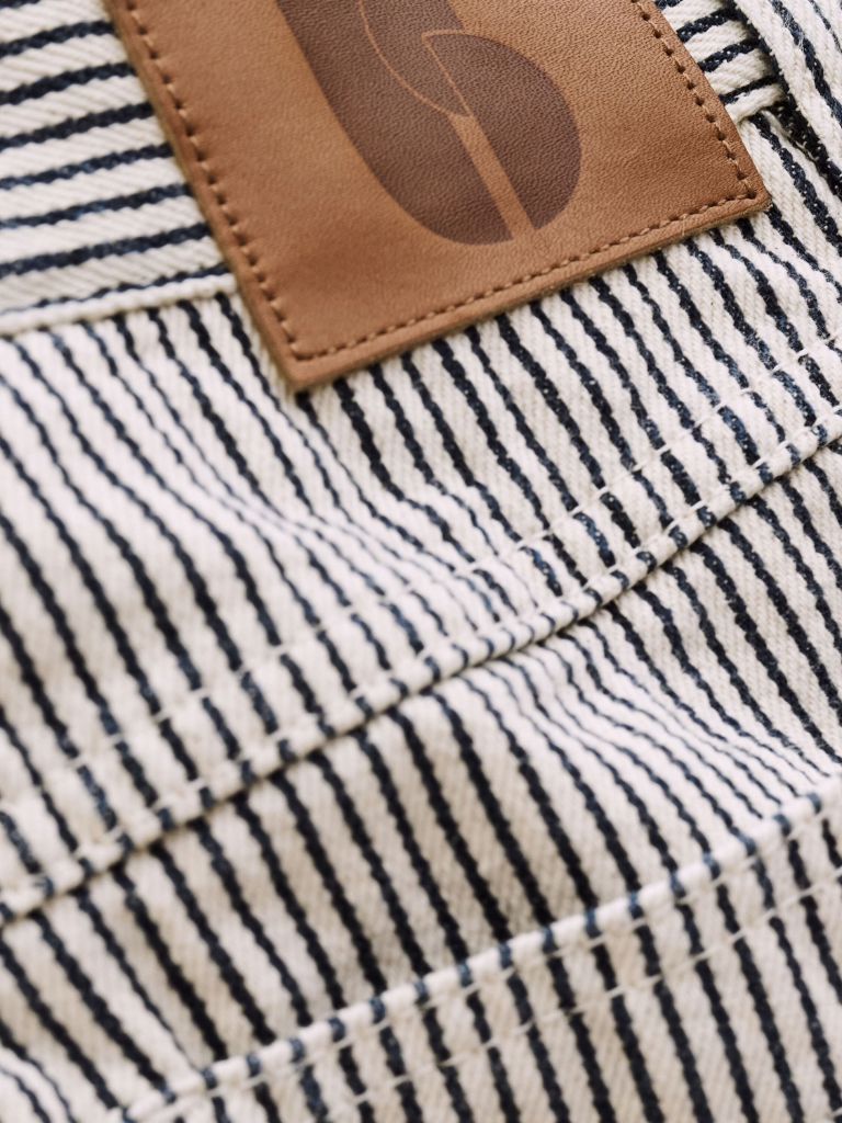 Ba&sh Cisae Striped Knee-Length Shorts- Ecru - Styleartist