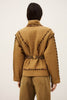 Ba&sh Cocoon Embroidered Quilted Jacket With Tie Waist- Camel - Styleartist