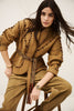 Ba&sh Cocoon Embroidered Quilted Jacket With Tie Waist- Camel - Styleartist