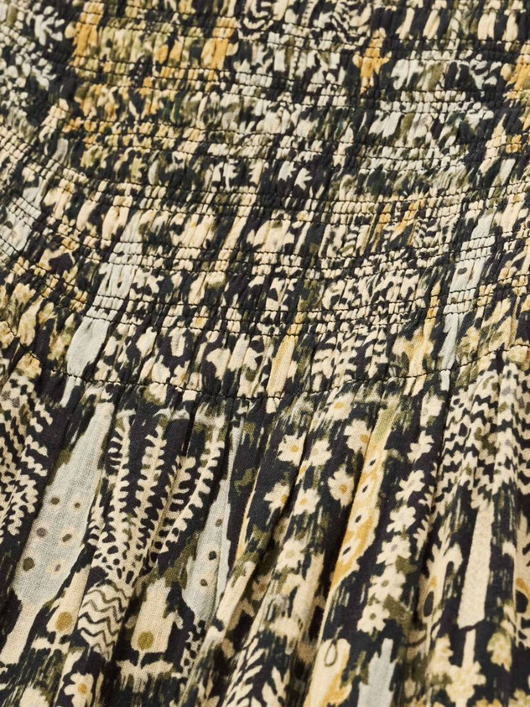 Ba&sh Piala Printed Strapless Dress- Kaki - Styleartist