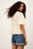 Ba&sh Salvi Short Sleeve Peplum Style Blouse- Ecru - Styleartist