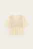 Ba&sh Salvi Short Sleeve Peplum Style Blouse- Ecru - Styleartist