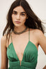 Ba&sh Wasta Satin Maxi Dress- Green - Styleartist