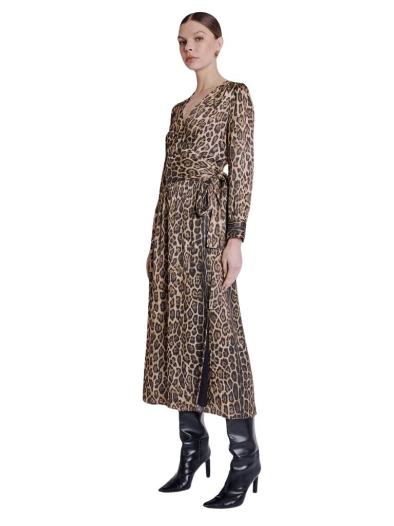 Berenice Rita Midi Dress with Bow- Leopard Print - Styleartist