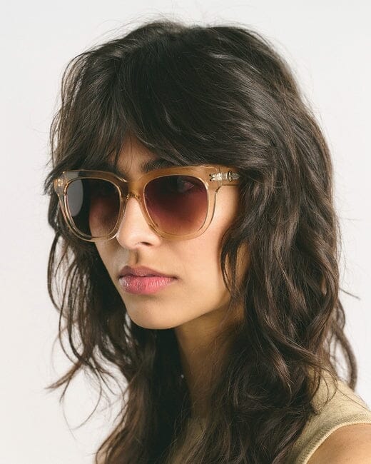 Corlin Eyewear Monza Oversize Frame Sunglasses- Champagne/ Gradual Brown - Styleartist