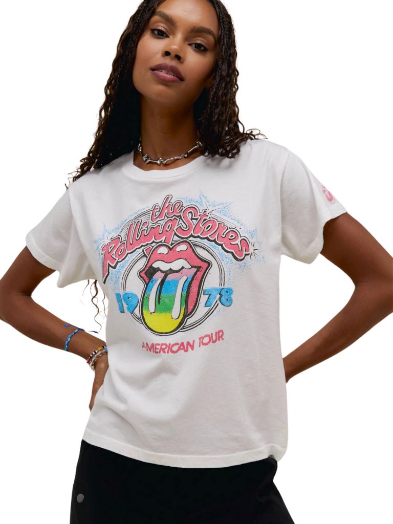 Daydreamer Rolling Stones 1978 Solo Concert Tee- Vintage White - Styleartist