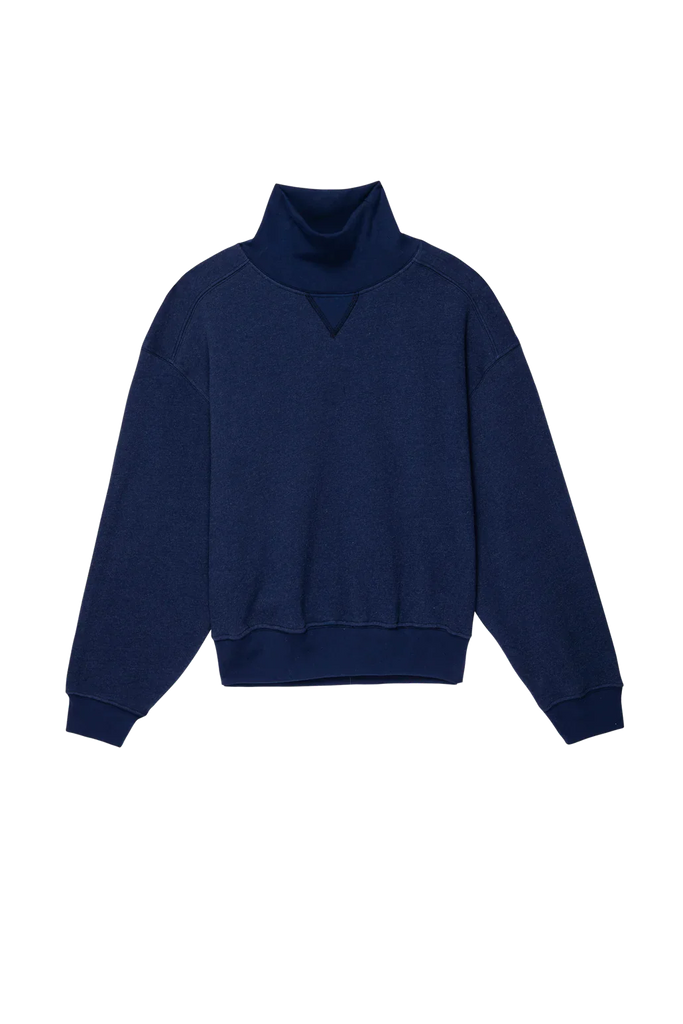 Donni Eco Terry Funnel Neck Sweatshirt- Navy - Styleartist