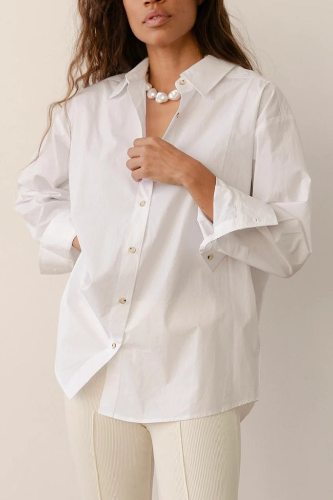 Donni Pop Button-Down Shirt - Powder - Styleartist