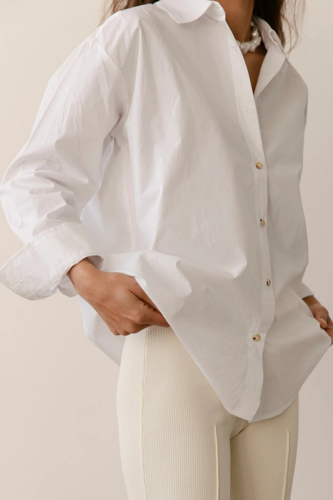 Donni Pop Button-Down Shirt - Powder - Styleartist