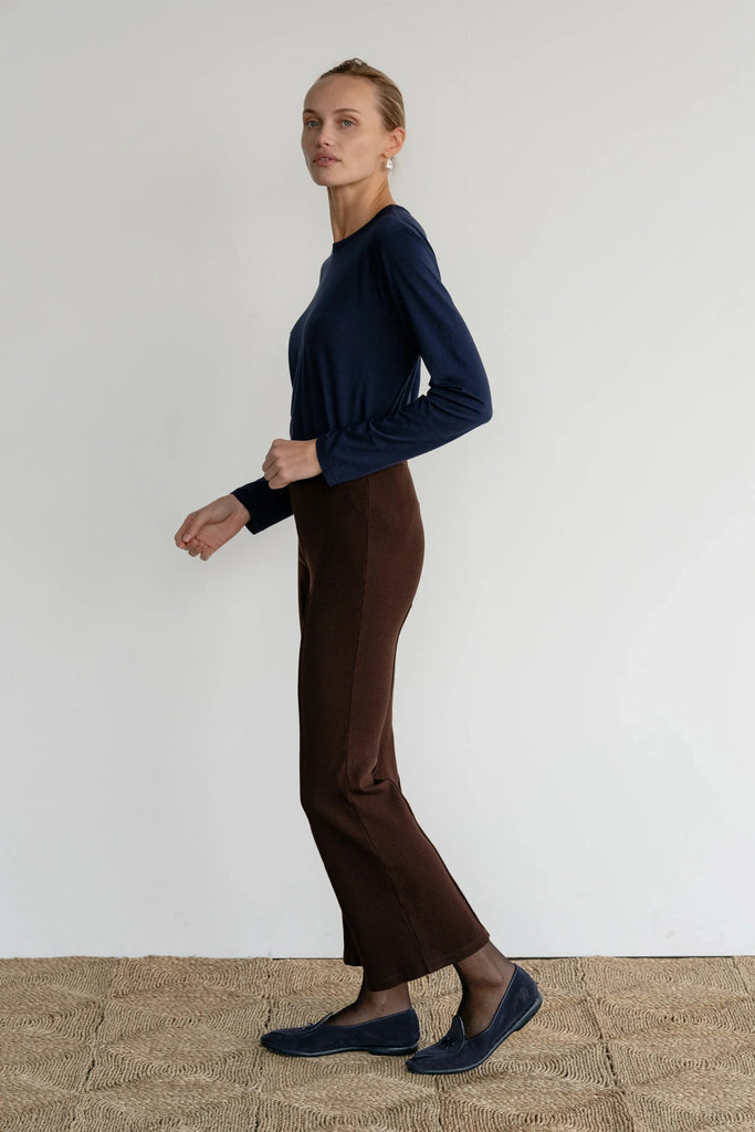 Donni Rib Kick Flare Pant- Espresso - Styleartist