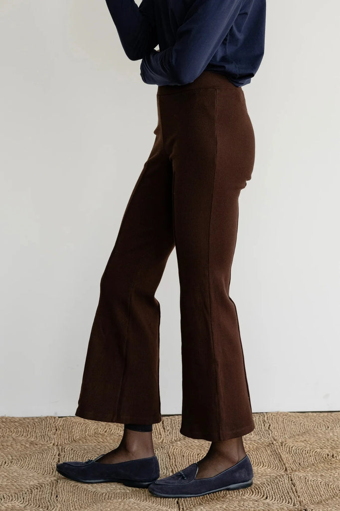 Donni Rib Kick Flare Pant- Espresso - Styleartist