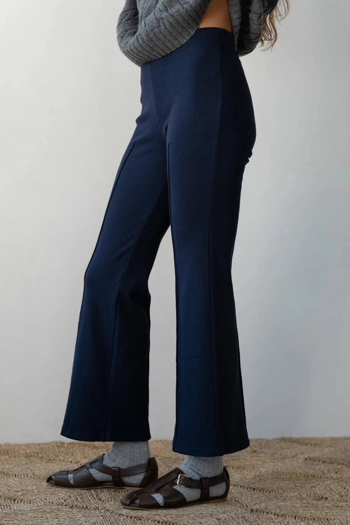 Donni The Rib Kick Flare Pant - Navy - Styleartist