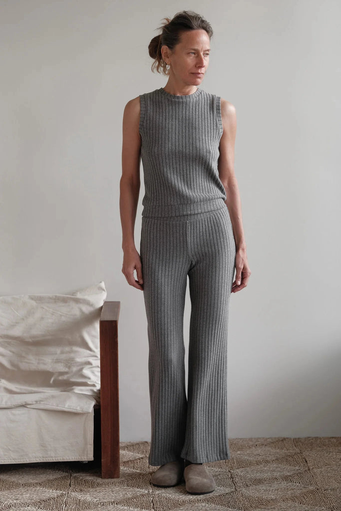 Donni The Sweater Rib Shell- Charcoal Grey - Styleartist