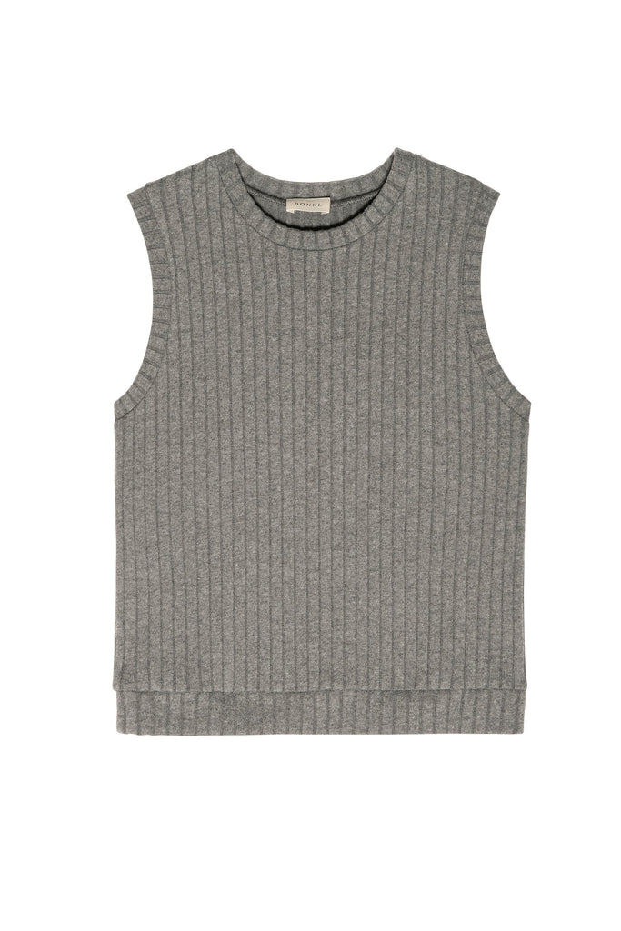 Donni The Sweater Rib Shell- Charcoal Grey - Styleartist