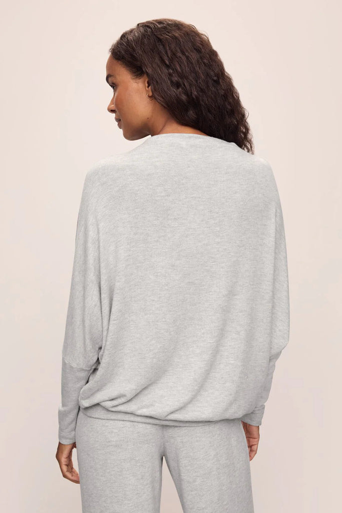 Eberjey Cozy Time Mockneck Pullover - Lt. Heather Grey - Styleartist