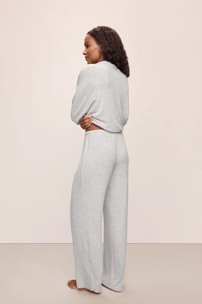 Eberjey Cozy Time Wide Leg Pant - Lt. Heather Grey - Styleartist