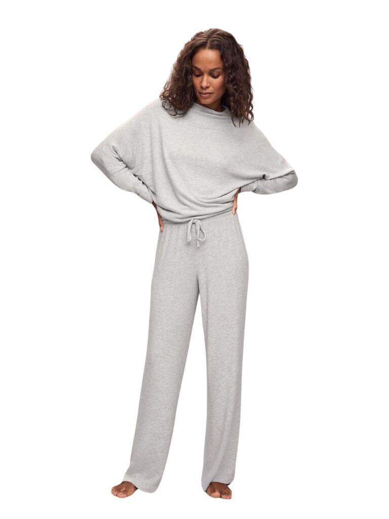 Eberjey Cozy Time Wide Leg Pant - Lt. Heather Grey - Styleartist