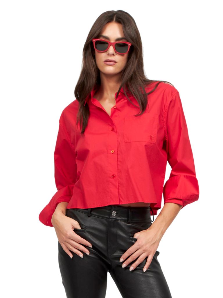 Equipment Rayne Cotton Shirt- Racing Red - Styleartist