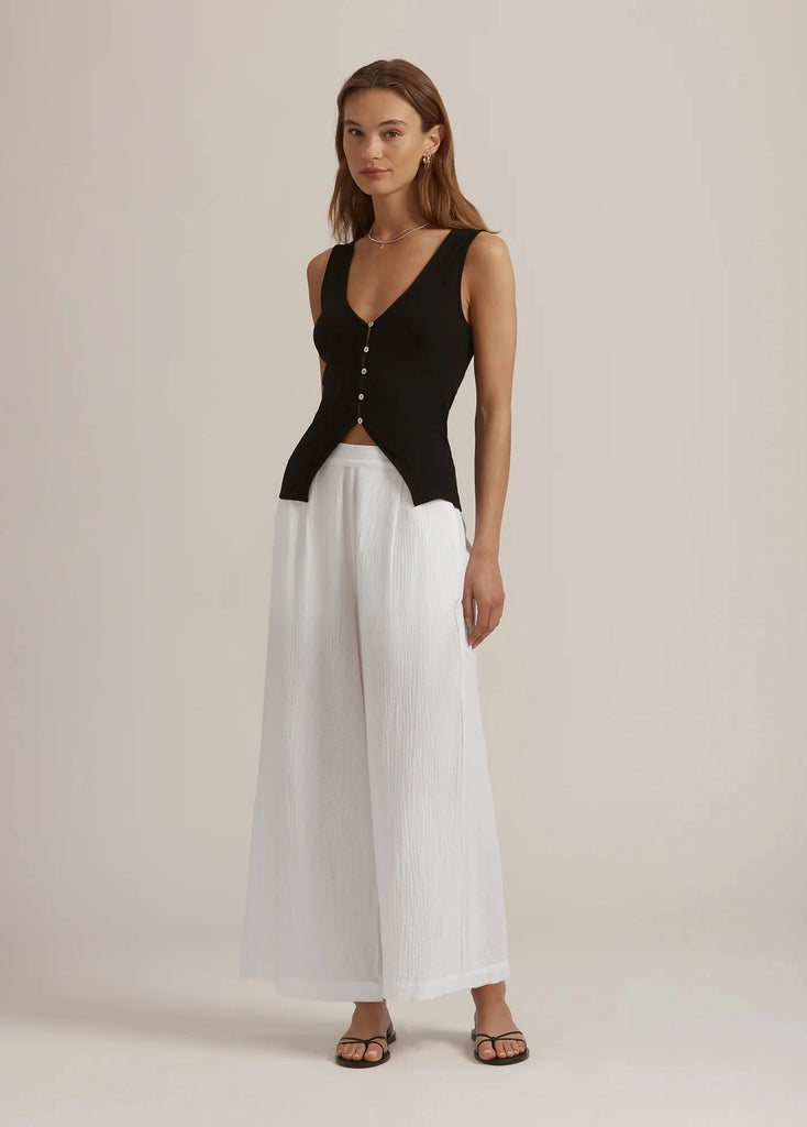 Favorite Daughter The Beach Walk Wide Leg Pant- Bright White - Styleartist