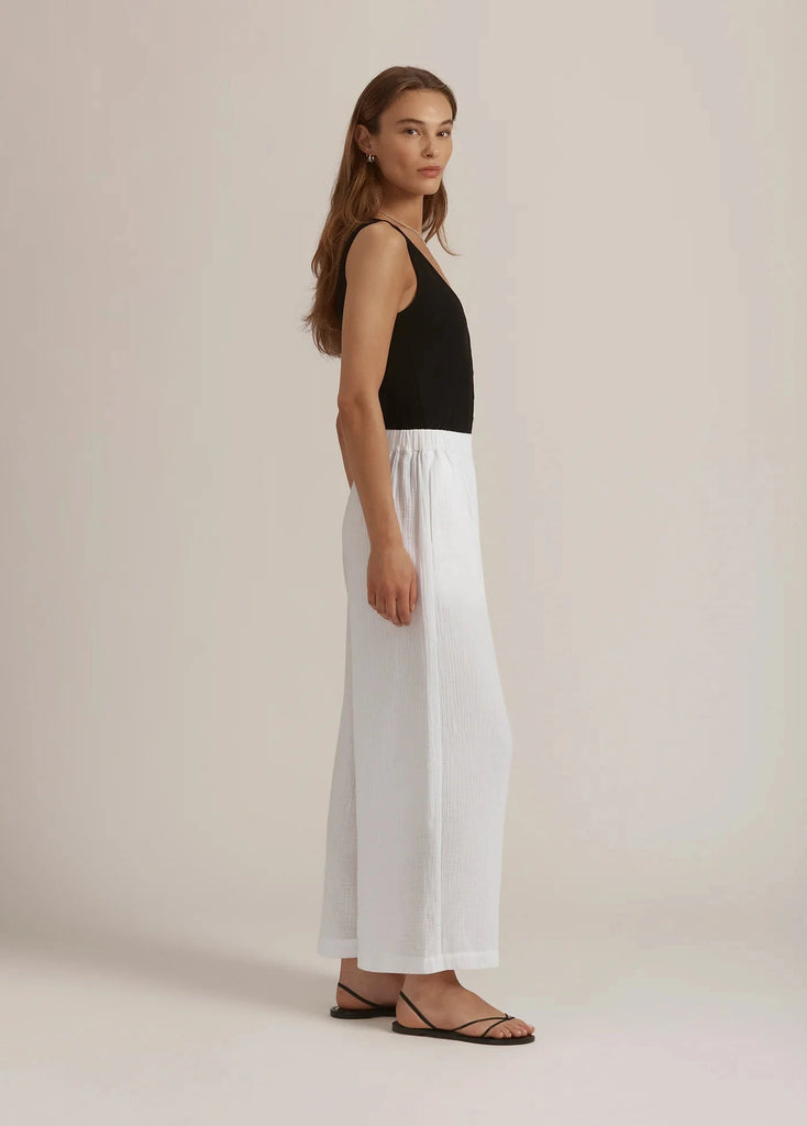 Favorite Daughter The Beach Walk Wide Leg Pant- Bright White - Styleartist