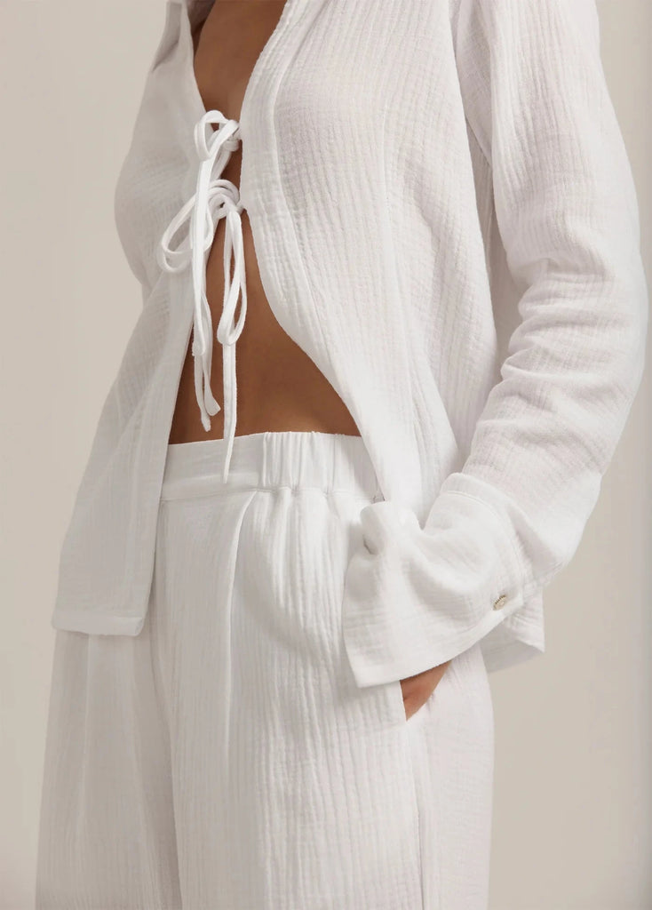 Favorite Daughter The Beach Walk Wide Leg Pant- Bright White - Styleartist