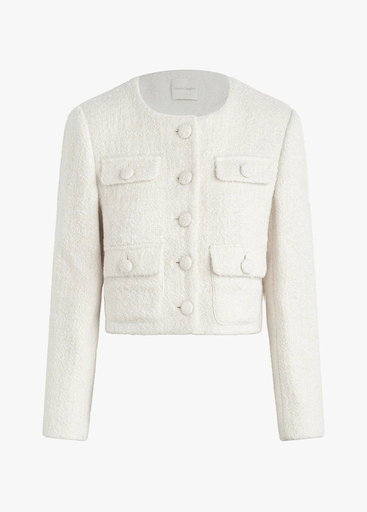 Favorite Daughter The Emily Boucle Jacket- White - Styleartist