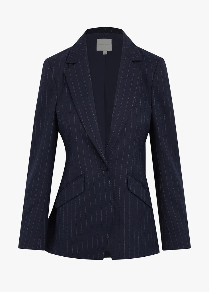 Favorite Daughter The Favorite Blazer- Navy Pinstripe - Styleartist