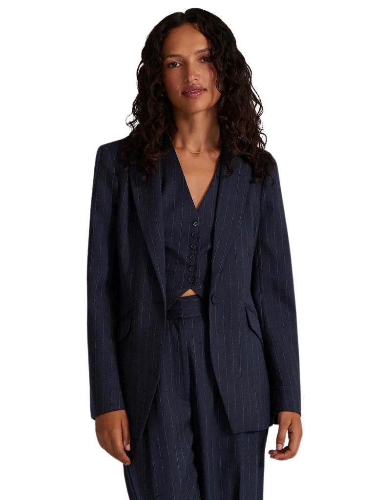 Favorite Daughter The Favorite Blazer- Navy Pinstripe - Styleartist