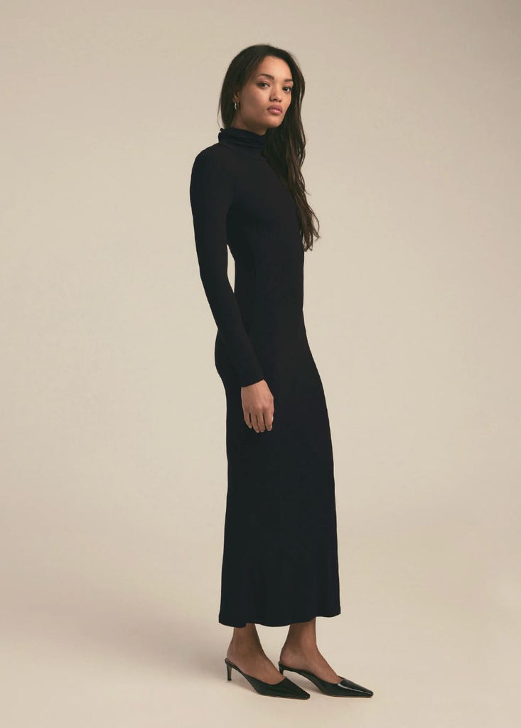 Favorite Daughter The Millie Fitted Full-Length Dress- Black - Styleartist