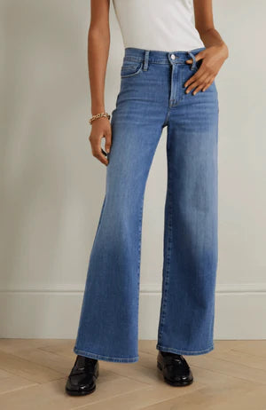 Frame Le Slim Palazzo Wide-Leg Jean - Drizzle - Styleartist