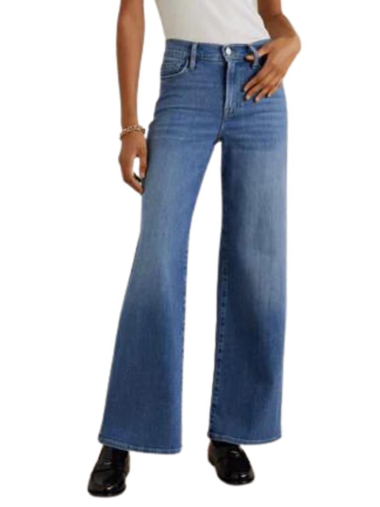 Frame Le Slim Palazzo Wide-Leg Jean - Drizzle - Styleartist