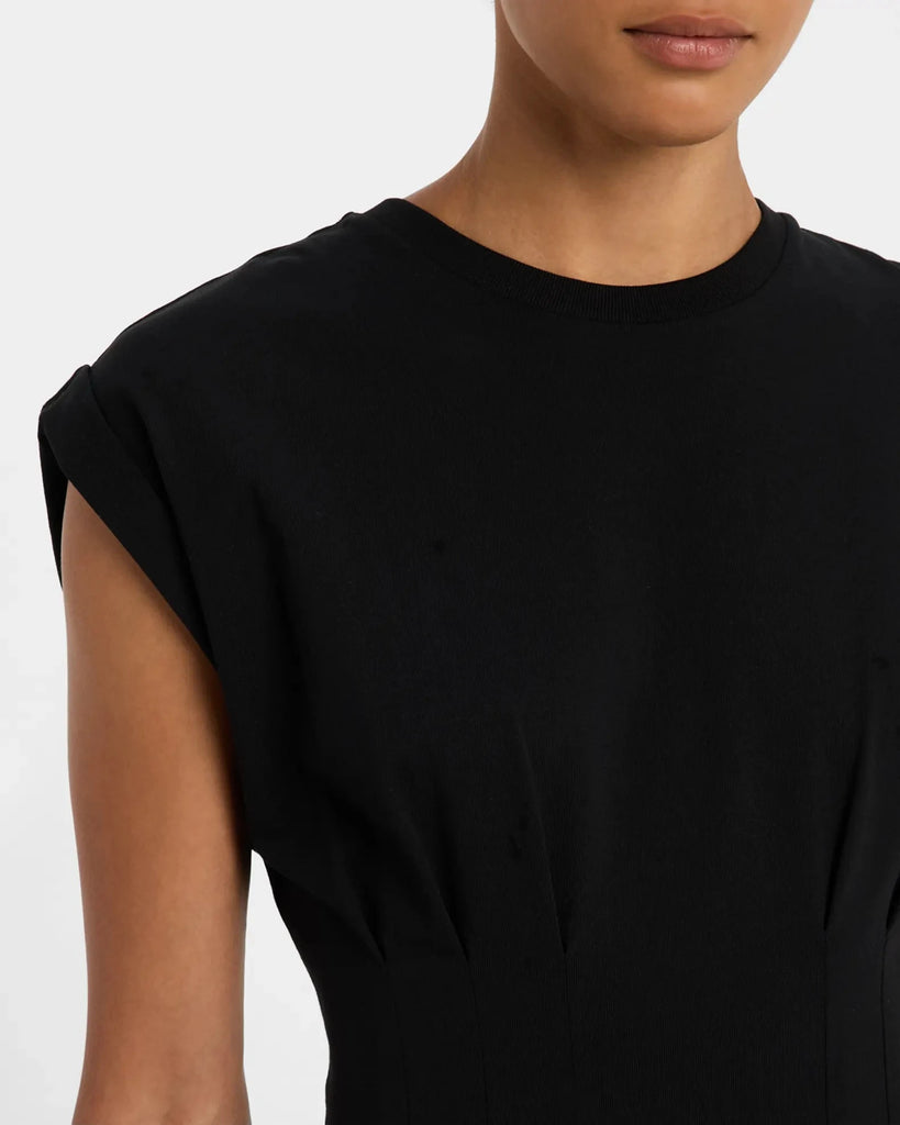 Frame The Jersey Nipped Dress- Black - Styleartist