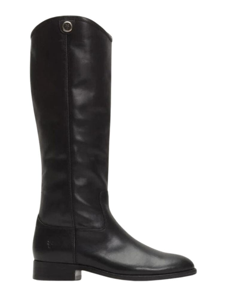 Frye Melissa Button Tall 2 Riding Boots - Black Waxy Burnished Leather - Styleartist