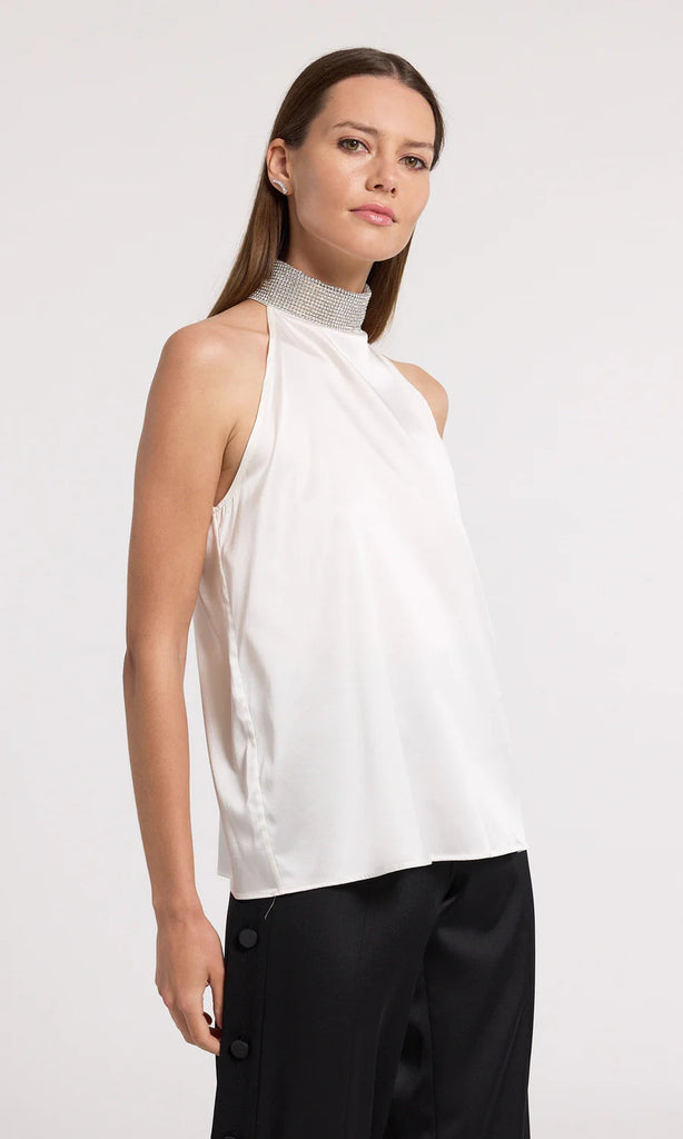 Generation Love Kylan Crystal Blouse - White/Clear - Styleartist