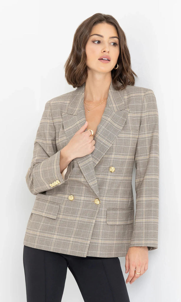 Generation Love Maverick Plaid Blazer - Taupe - Styleartist