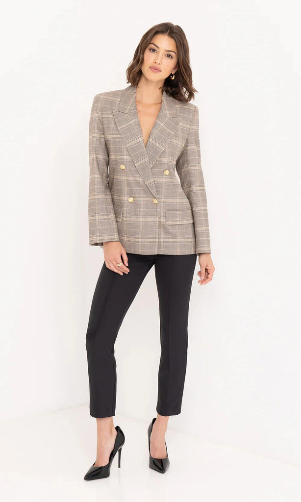 Generation Love Maverick Plaid Blazer - Taupe - Styleartist